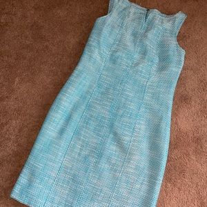 New dress. Blue and white